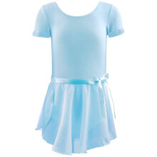 Ballet Leotards for Girls Short Sleeve Toddler Dance Leotard Outfits with Skirt Classic Light Blue 10-11 Years