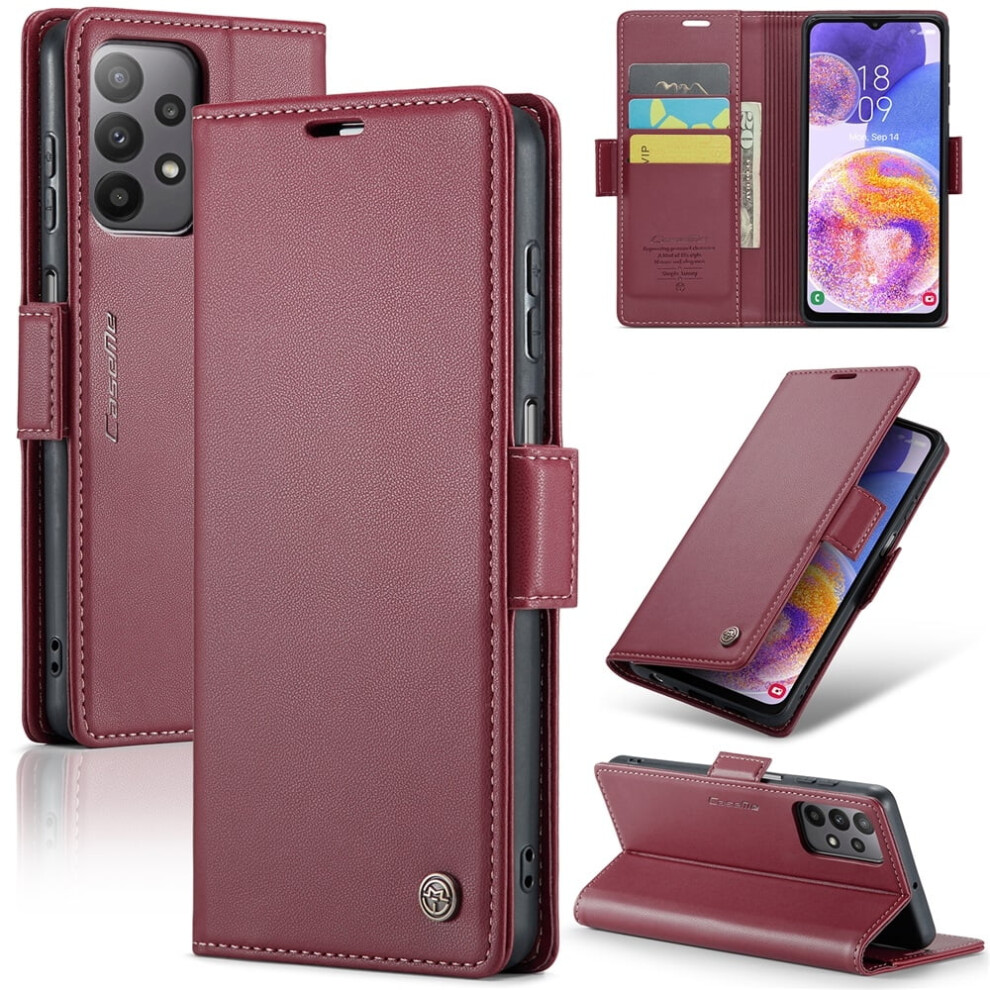 Caseme Leather Wallet Case For Compatible With Samsung Galaxy A23 5G Â Rfid Blocking, Magnetic Clasp, Kickstand, Card Holder 9558633027716