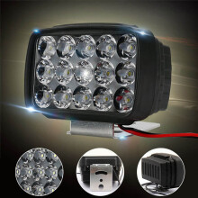 Farol de motocicleta com 15 LEDs, luz de neblina/auxiliar para condução, luz branca, para motos, quadriciclos, UTVs e caminhões.