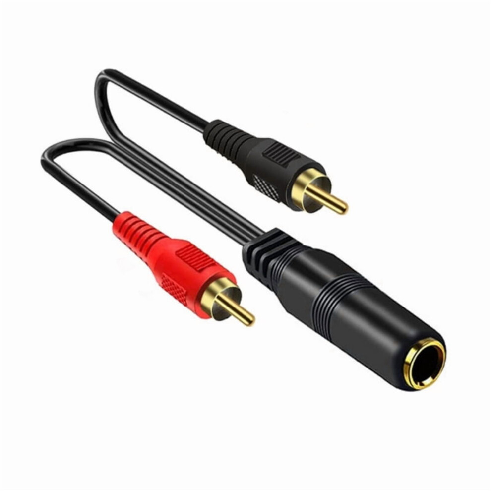 Audio Splitter Cable 6.35Mm Female To 2Rca Male 9165521135561
