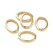Brass Shortener Clasps Twister Clasps Long-Lasting Plated Oval Ring Real 18K Gold Plated 27x20x4mm