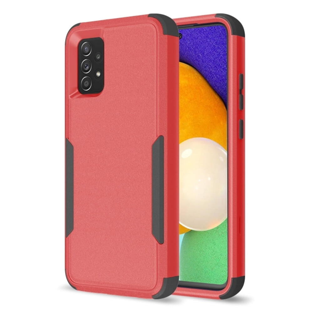 Heavy Duty 3-Layer Bumper Case For Samsung Galaxy A52 4G/5G 6.5", Shockproof, Dropproof, Full-Body Rubber Armor, Â Compatible With Samsung Red 9485826616009