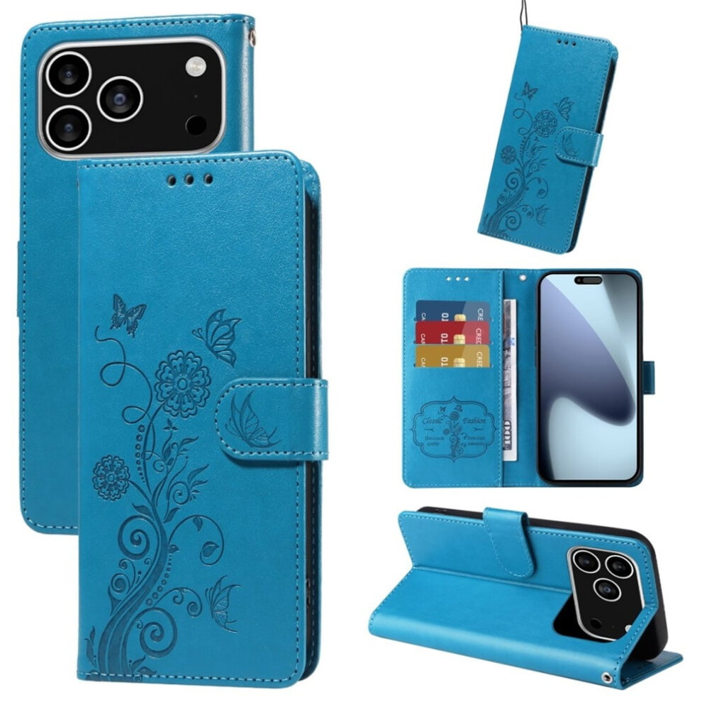 Butterfly Flower Flip Leather Case For Iphone 17 Pro 9165521135097