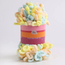 Chenille Loop Yarn – Puffy, Chunky, Soft & Light for DIY Finger Knitting & Hand Weaving (1 Roll, 26ft)
