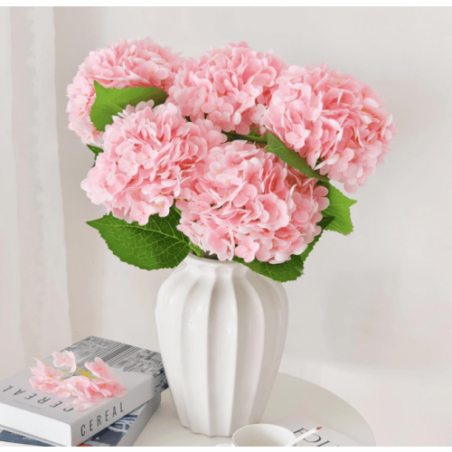 Real Touch Blue Hydrangea Artificial Flowers with Stems, 3 Pcs, for Home, Wedding, Outdoors – Compatible with Vase
