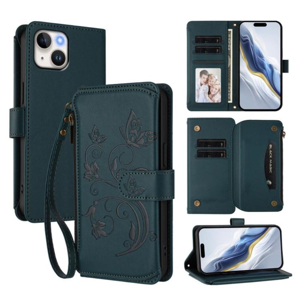 Magnetic Clasp Flip Stand Case For Iphone 13 Â Dark Green 9180435678355