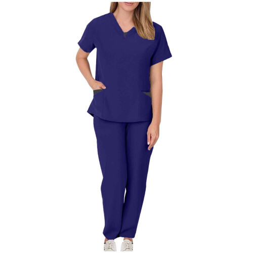 asdoklhq Παντελόνι Jogger Scrubs για γυναίκες Μονόχρωμο παντελόνι με τσέπη και κορδόνι,