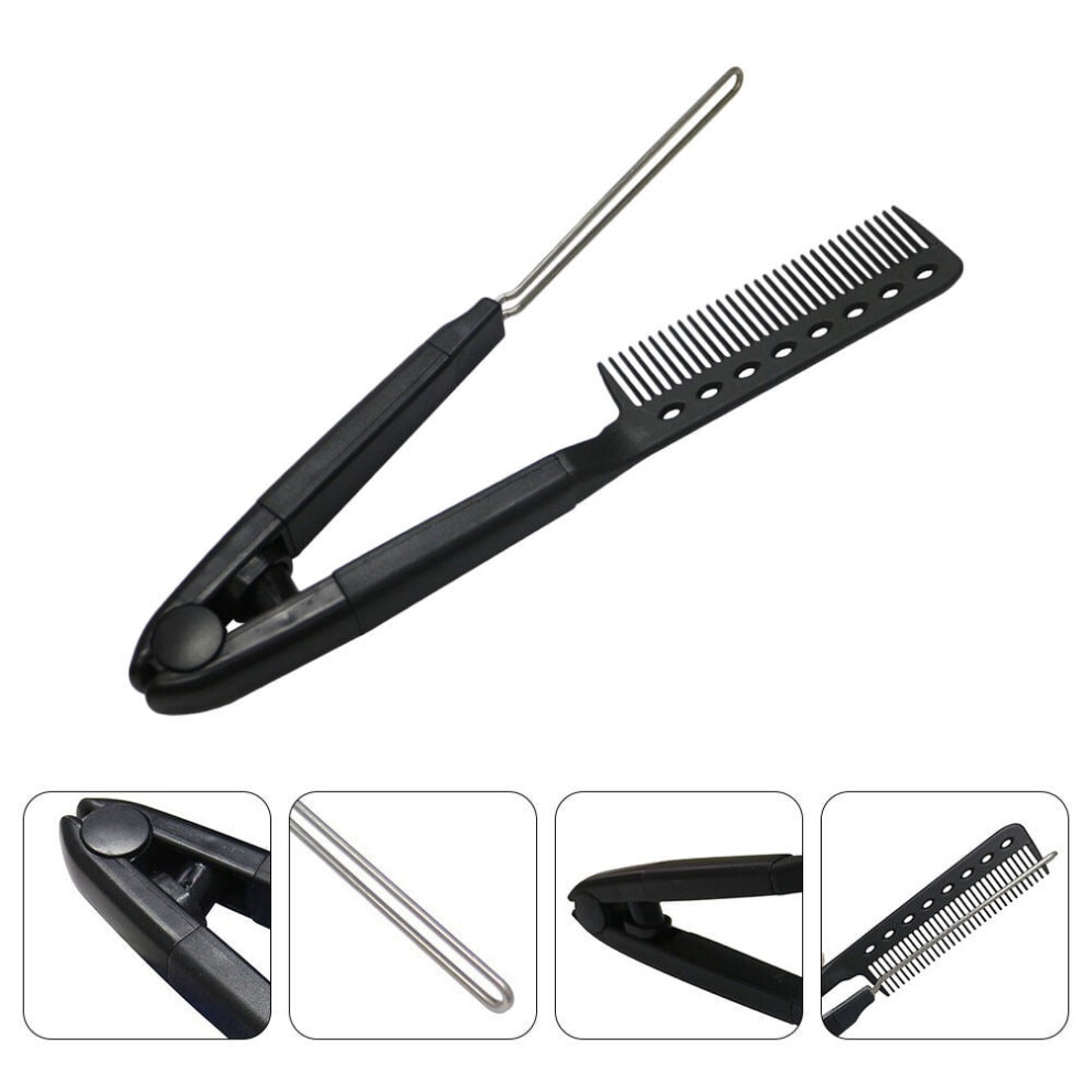 ROSENICE Tool Heating V-shaped Hair Straightening Comb Professional Straightener