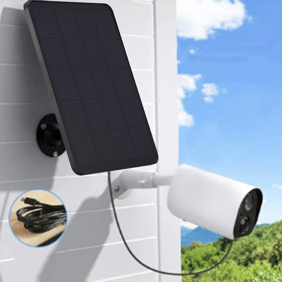 4W 5V Solar Panel For Surveillance Cameras, Monocrystalline, Ip67, Micro Usb & Type-C, Adjustable Bracket 9170372123650