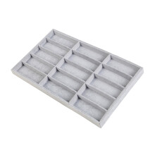 Glasses Display Tray Eyewear Storage Box Portable Men Women Sunglasses Organizer Gray 15 Grid Flannel