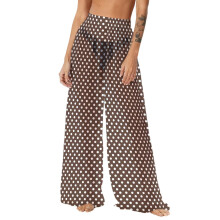 Womens Bohemian Chiffon Print Beach Pants Lightweight Flowy Wide Leg Cover Up for Sun Protection and Resort Wear