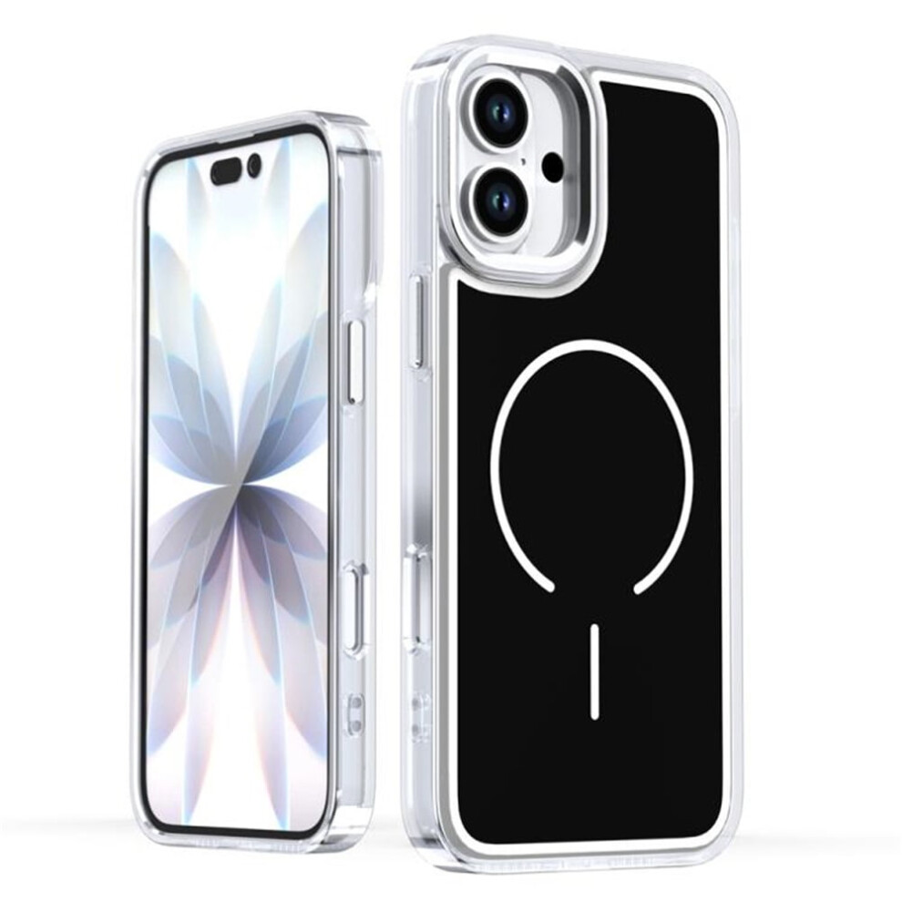 Magnetic Case For Iphone 16 Plus (6.7"), Magsafe Compatible, Heavy-Duty Shockproof, Electroplated Dual-Color, Black 9193271820772