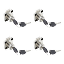 4set Furniture Cams Lock with Key Replacement Drawer Lock Cabinet Cupboard Desk Hasp Latches for Drawer, Office