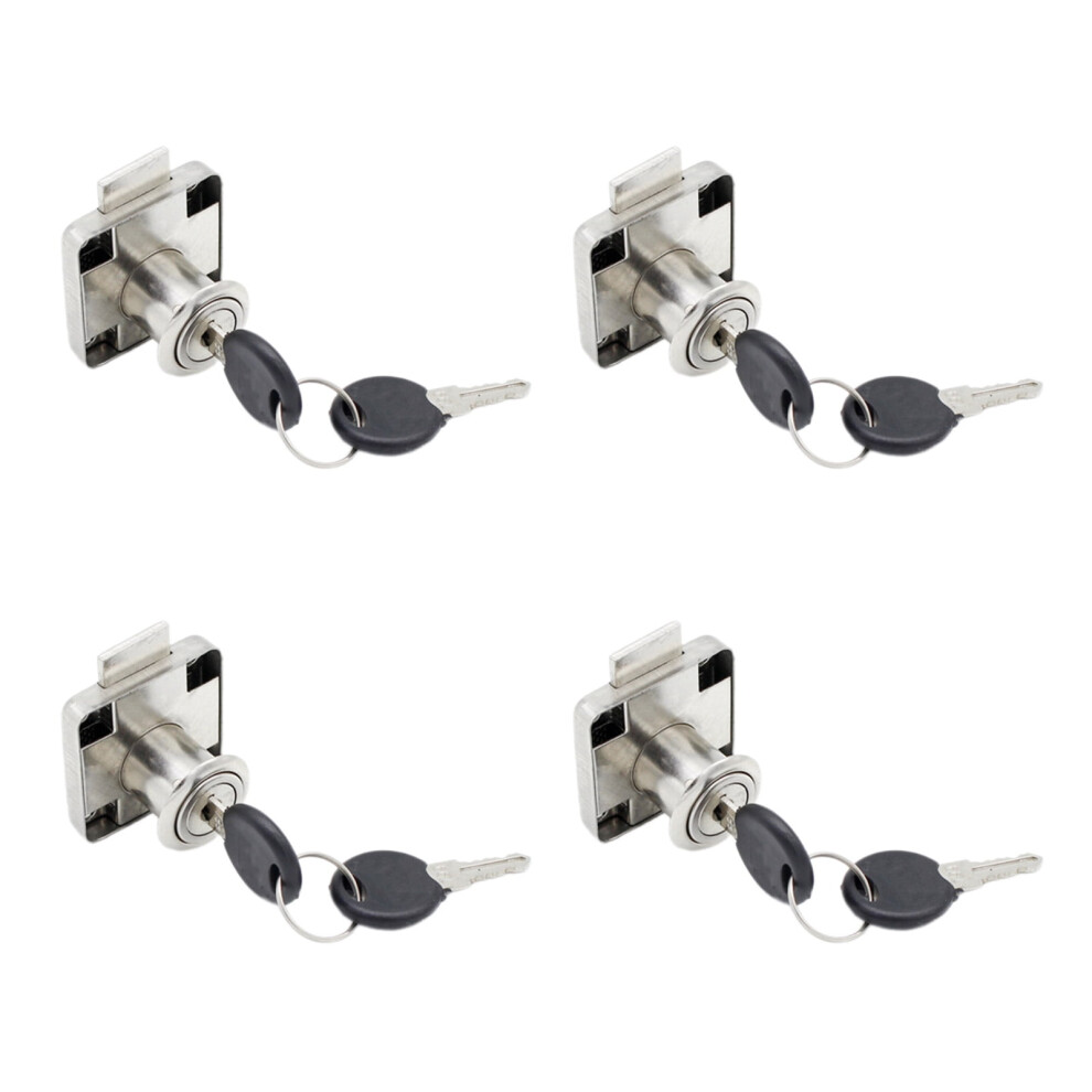 4Set Furniture Cams Lock With Key Replacement Drawer Lock Cabinet Cupboard Desk Hasp Latches For Drawer, Office 9193271816621