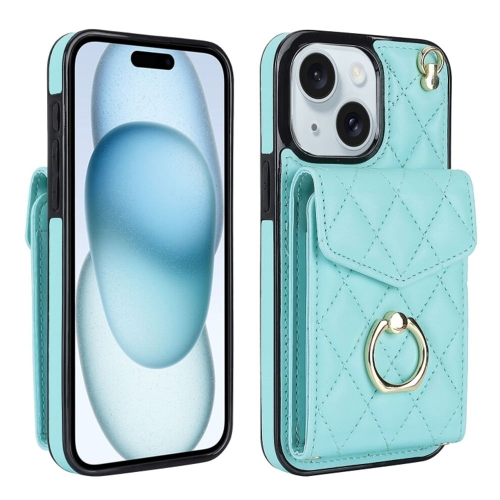 Premium Pu Leather Iphone 14 Case Â Accordion Wallet, Rfid Shielding, Adjustable Ring Holder, Detachable Crossbody & Wrist Strap, Green 9170372124381