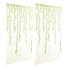 Green Transparent Curtains Polyester for Window Sheer Elegant Design