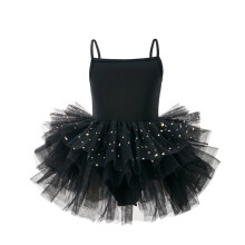 Toddler Girls Ballet Dance Leotards Skirt Sparkly Ballerina Ballet Outfit Dresses Camisole Black 3-4 Years