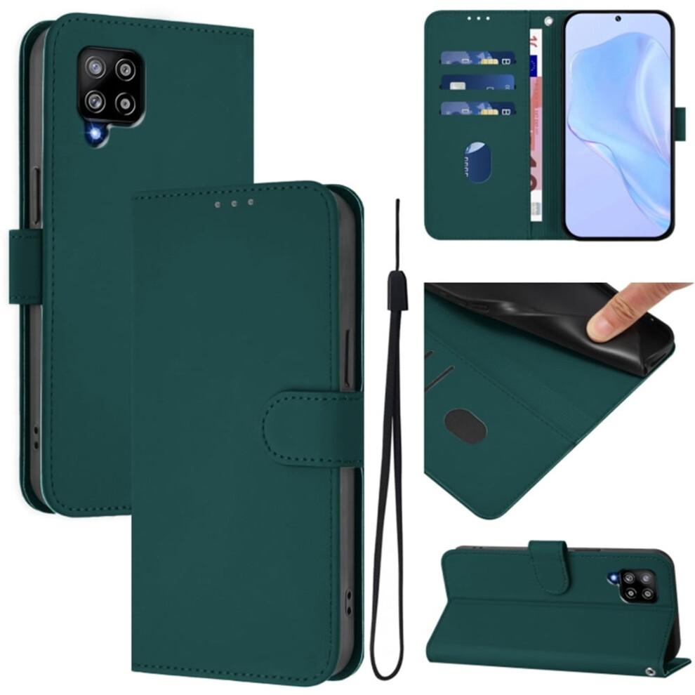 Wallet Case Compatible With Samsung Galaxy A42 5G Â Pu Leather Flip Folio With Magnetic Closure, 3 Card Slots & Wrist Strap, Dark Green 9165521630424