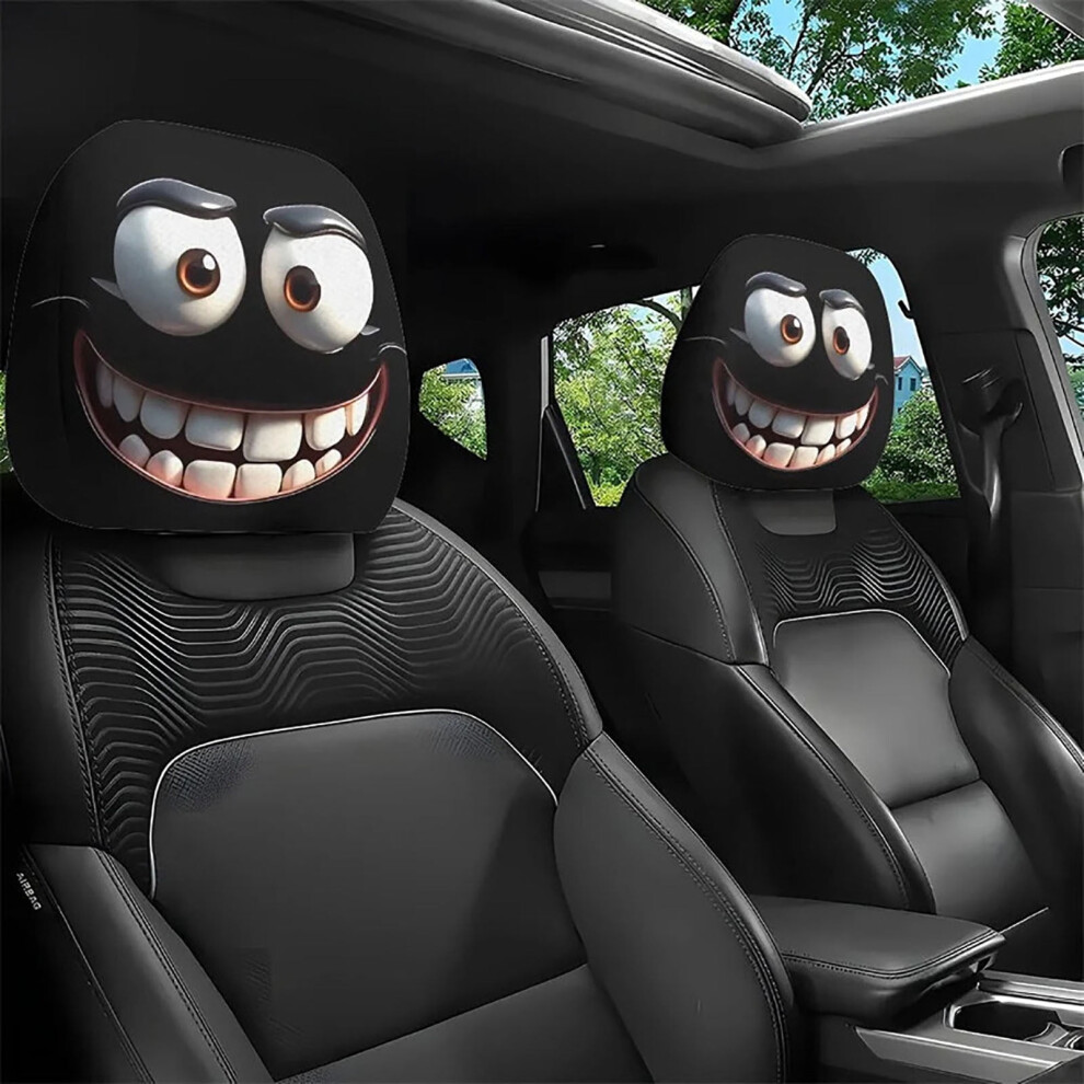 Car Headrest Covers Cartoon Eyes 2Pcs 937196936700