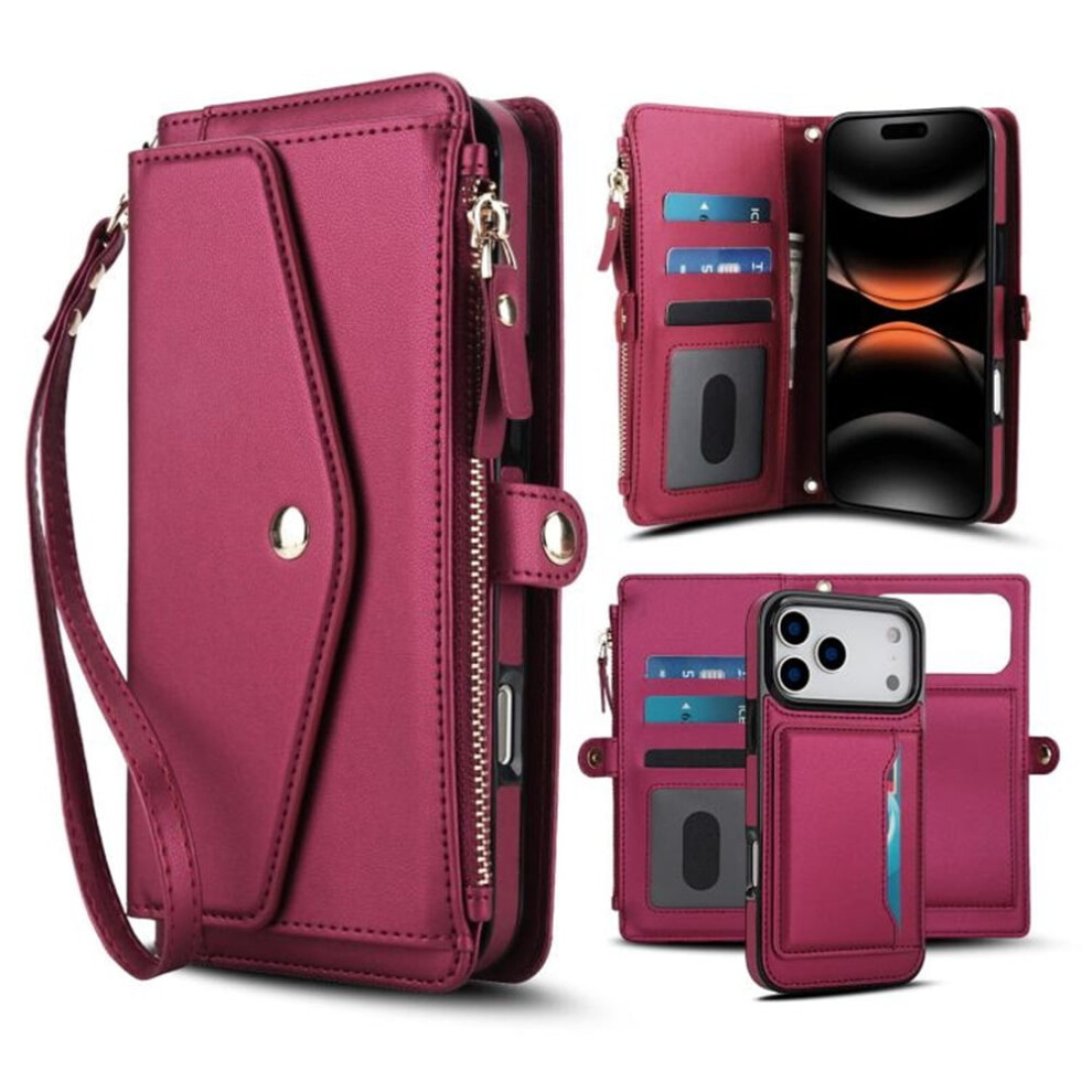 Rfid Blocking Pu Leather Wallet Case For Iphone 17 Pro With 9130661389822