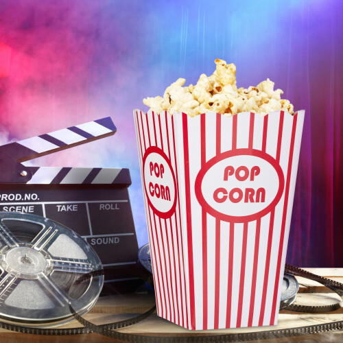 Sachets de pop-corn réutilisables, lot de 100, style cinéma 1