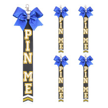 5Pieces Cheer Theme Keychain Set Backpack Accessories Pin Ribbon Pendant Suitable for Team and Friendship