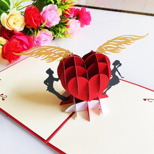 3D Valentinsdag pop-up kort til venner og kære 1