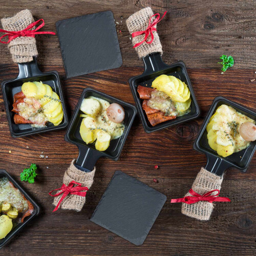 Schieferuntersetzer 16er Set, 10x10 cm, quadratisch 1