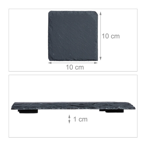Schieferuntersetzer 16er Set, 10x10 cm, quadratisch 2