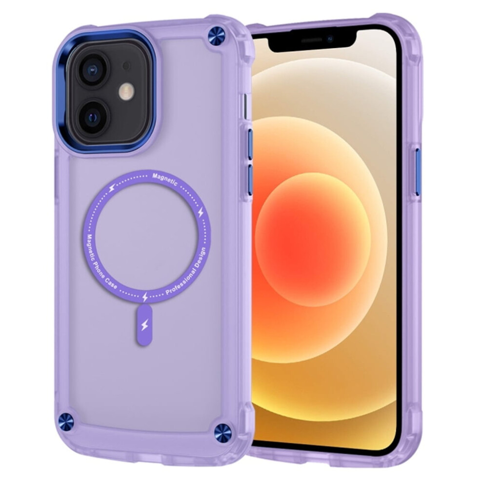 Magsafe-Compatible Shockproof Slim Translucent Case For Iphone 12 / 12 Pro (6.1-Inch) Purple 9193271820116