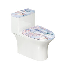 Housse de siège de toilette à motif colibri et fleurs de cerisier, compatible avec toutes les formes de toilettes. Entretien facile. Lot de 2