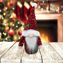 Décorations de Noël FAMTKT Lutins et Gnomes à Paillettes pour Table, Plateau à Étages et Étagère – Cadeaux de Noël Faits Main, Ornements de