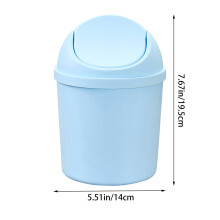 Desktop Plastic Trash Can Household Mini Trash Can | Small Paper Basket with Lid on The Living Room Table,Pink,5.51*7.67inch