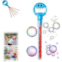 32-Hole Smiling Face Bubble Stick with Refill – Kids' Bubble Wand Toy, Party Favor, Outdoor & Easter Basket Stuffer