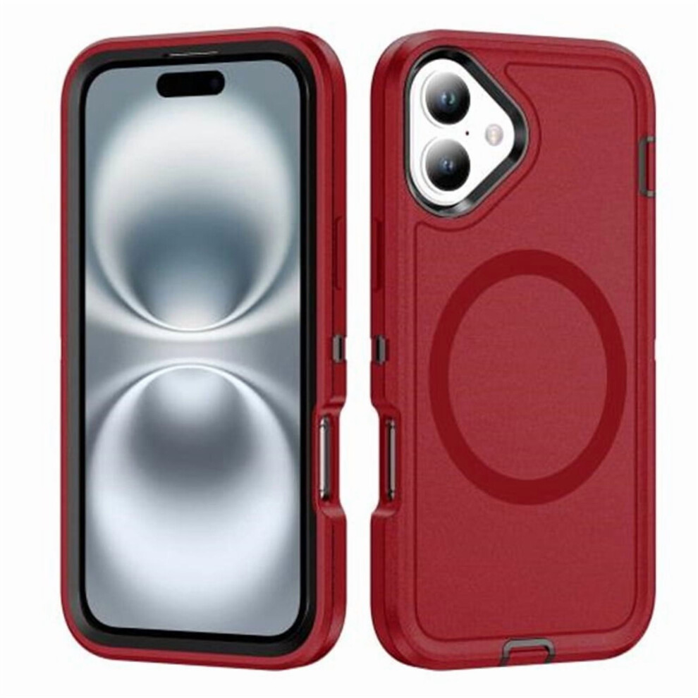 Iphone 16 Plus Rugged Magsafe Phone Case Red 9130661394383