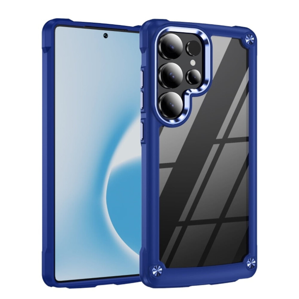 Compatible With Samsung Galaxy S25 Ultra 6.9" Case: Four-Corner Airbag, Electroplated Alloy Lens Protection, Hard Clear Scratch-Resistant Cover 9130661913409