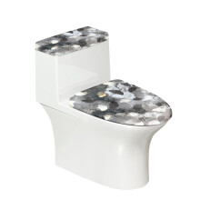 Ensemble de housses de siège de toilette lavables et réutilisables, motif feuille de ginkgo, pour abattant et réservoir de toilettes.