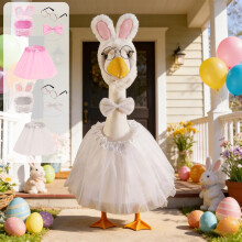 Veranda-Gänse-Outfit Osterkleid und Hut-Set für 23 Zoll