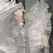 5 Yards Long 4.7 Inch Wide Retro Ruffle Pleated Chiffon Trim Dress Bag Decoration Tulle Fabric Applique Trimming Craft Sewing