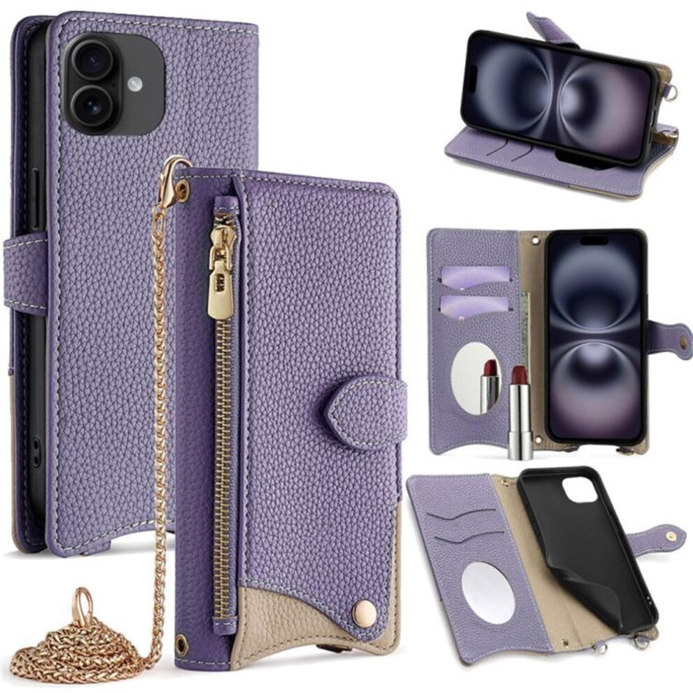 Pu Leather Magnetic Flip Wallet Case For Iphone 16 Plus 9180435676214