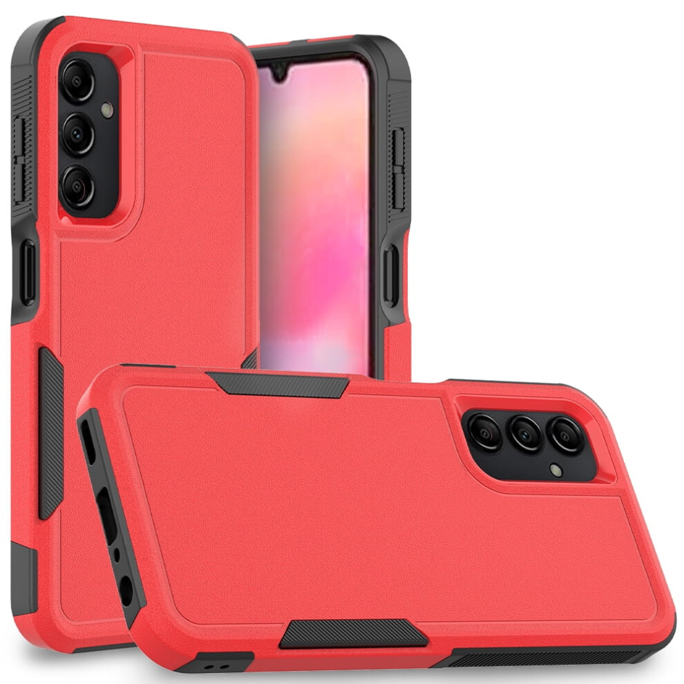 Defender Case For Samsung Galaxy A24 6.5" Â Heavy Duty, Dustproof, Shockproof, Non-Slip, Rugged 1-In-1 Protective Cover (Red) Red 9130661913966