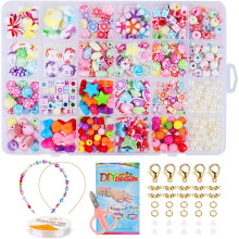 Kids DIY Beads Set, for Jewelry Making Necklace Bracelets Hair Band, Art & Craft & Jewelry Making Ki