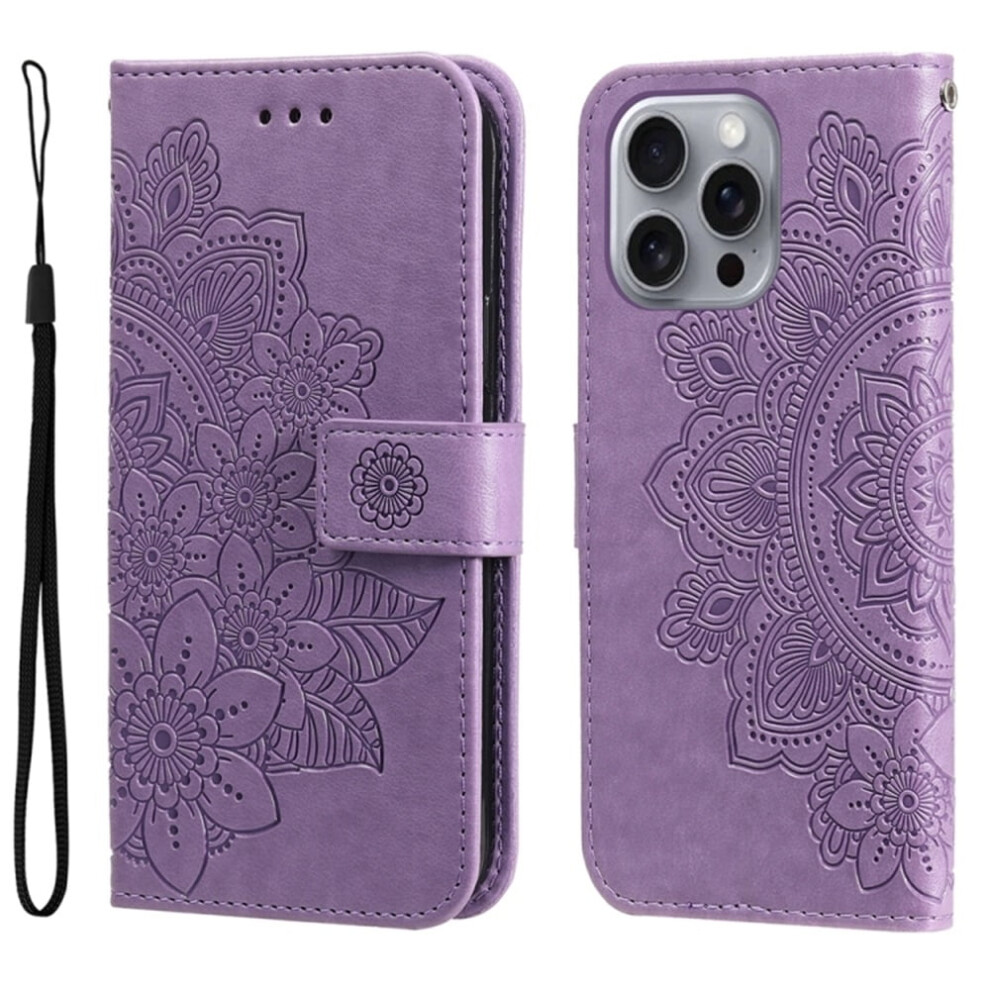 Pu Leather Flip Wallet Case For Iphone 16 Pro Max Purple 9130661391313