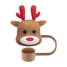 Christmas Straw Covers & Toppers (10mm) for Tumblers – Reusable Straw Caps, Compatible with Standard Straws