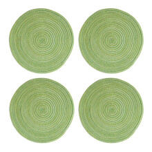 Opruiming! Placemats, set van 4 ronde placemats, gevlochten katoenen placemats van 38 cm (15 inch) voor keuken, eettafel en feestjes.