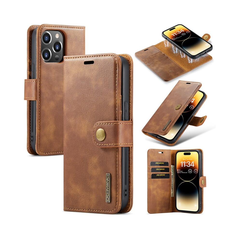 For Compatible With Iphone 13 Pro Crazy Horse Texture Detachable Magnetic Leather Phone Case,,For Compatible With Iphone 13 Pro Brown 9152228514294