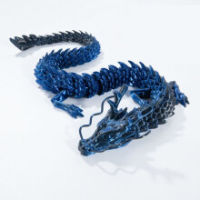 1PC black blue 45cm 3D Printed Dragon Figurines, Crafts, Creative Handmade Figurines, Gifts, Multi-purpose Chinese Dragon