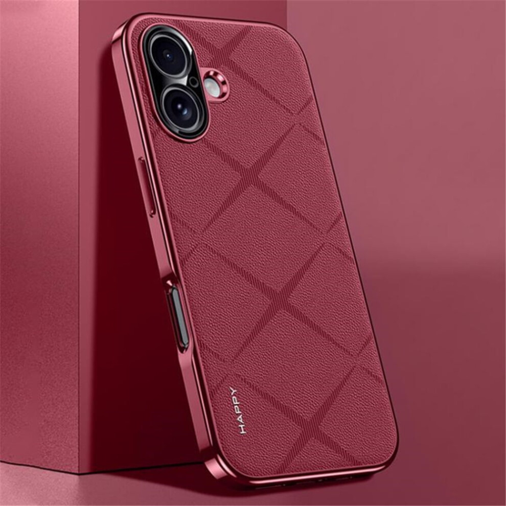 For Compatible With Iphone 17 Case Plain Leather Shockproof With Anti-Fingerprint Camera Protection Phone Case,,For Compatible With Iphone 17 Red 9130661914833