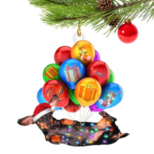 Décoration de sapin de Noël teckel amusant, figurine de chien saucisse en acrylique 2D – Compatible avec les sapins de Noël