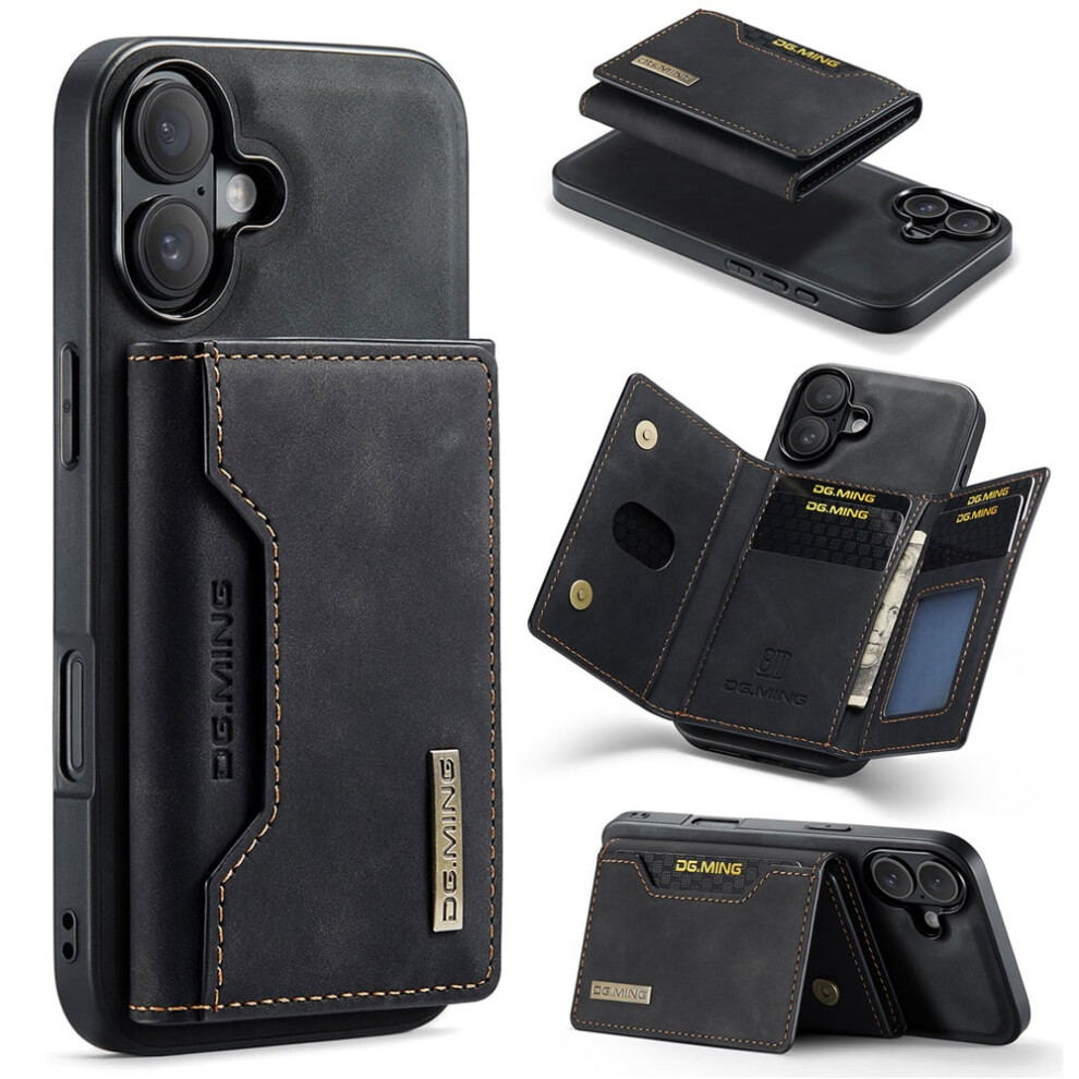 Dg.ming 2-In-1 Detachable Wallet Case With 8-Card Holder, Compatible With Iphone 16 Plus (6.7"), Black 9152228516984